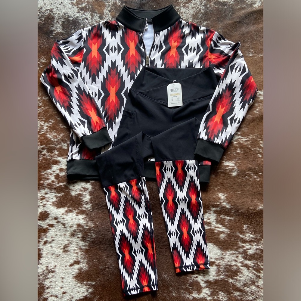 Ranch Dressn performance pullover and leggings.
